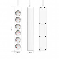 BASE 6 TOMAS 3X1,5mm 1M BLANCA 7hSevenOn RT.2