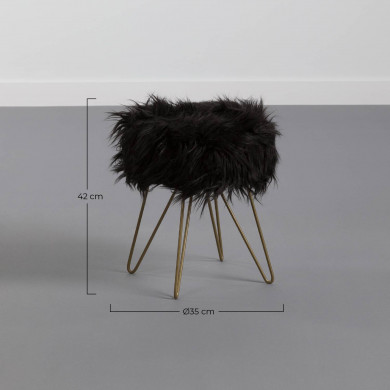 TABURETE SOFT METAL NEGRO DN35X42CM