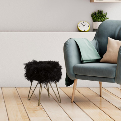 TABURETE SOFT METAL NEGRO DN35X42CM