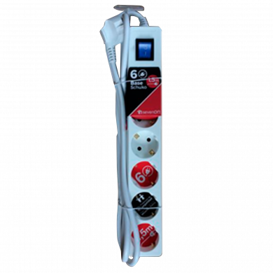 BASE 6 TOMAS C/INT 3X1,5mm 1,5M BLANCA 7hSevenOn CL.1 BASE 6 TOMAS C/INT 3X1,5mm 1,5M BLANCA 7hSevenOn CL.1