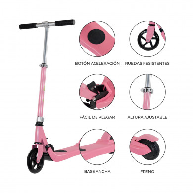 PATINETE ELÉCTRICO INFANTIL ROSA 120W SPEEDLION PATINETE ELÉCTRICO INFANTIL ROSA 120W SPEEDLION