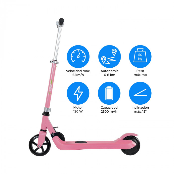 PATINETE ELÉCTRICO INFANTIL ROSA 120W SPEEDLION