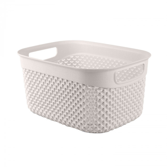 CESTA RESINA RECTANGULAR BLANCO (29x21,5x15cm) 6.6L 7HOUSE