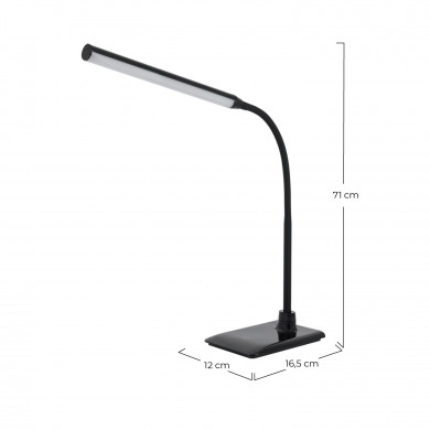 FLEXO LED  INTEGRADO 6W (360lm) DIMABLE NEGRO TOUCH 16,5*12*71CM SENSE SEVEN ON HOME FLEXO LED  INTEGRADO 6W (360lm) DIMABLE NEGRO TOUCH 16,5*12*71CM SENSE SEVEN ON HOME