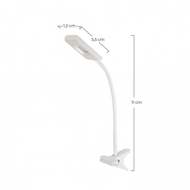 FLEXO LED INTEGRADO 4W (235lm) PINZA CUADRADO BLANCO 11*5,5*1,2CM SEVEN ON HOME FLEXO LED INTEGRADO 4W (235lm) PINZA CUADRADO BLANCO 11*5,5*1,2CM SEVEN ON HOME