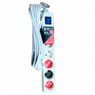 BASE 6 TOMAS C/INT 3X1,5mm 5M BLANCA 7hSevenOn CL.1