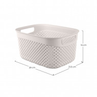 CESTA RESINA RECTANGULAR BLANCO (29x21,5x15cm) 6.6L 7HOUSE
