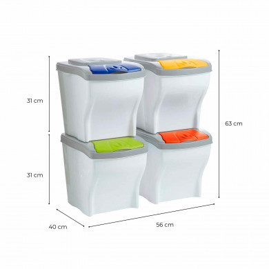 PAPELERA POKER SET 4 PZ. 28x40x31cm x4pz PAPELERA POKER SET 4 PZ. 28x40x31cm x4pz