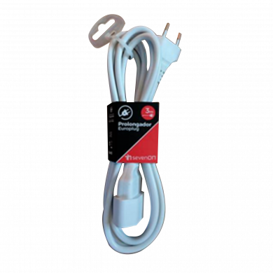 PROLONGADOR CLAVIJA PLANA 2X1mm 3M BLANCO 7hSevenOn CL.1 PROLONGADOR CLAVIJA PLANA 2X1mm 3M BLANCO 7hSevenOn CL.1