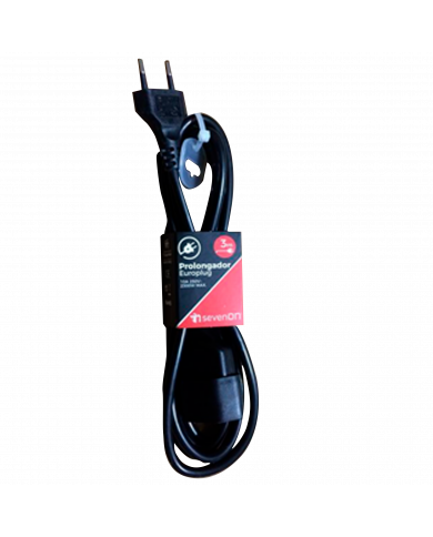 PROLONGADOR CLAVIJA PLANA 2X1mm 3M NEGRO 7hSevenOn CL.1