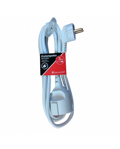 PROLONGADOR CLAVIJA SCHUKO 3X1,5mm 3M BLANCO 7hSevenOn CL.1