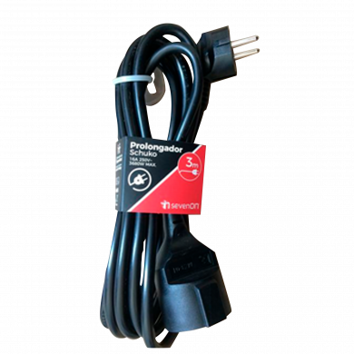 PROLONGADOR CLAVIJA SCHUKO 3X1,5mm 3M NEGRO 7hSevenOn CL.1 PROLONGADOR CLAVIJA SCHUKO 3X1,5mm 3M NEGRO 7hSevenOn CL.1