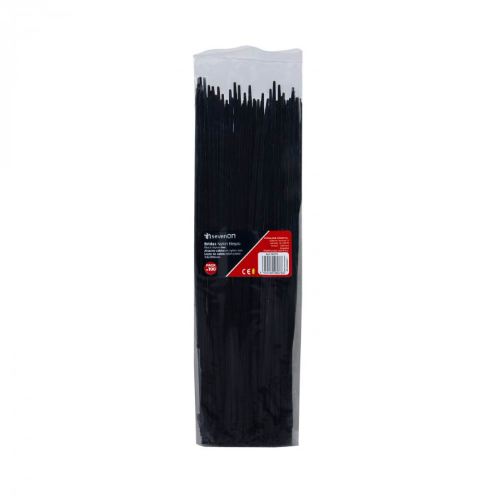 BRIDAS NYLON NEGRO 300X3,6mm 7hSevenOn BS.100
