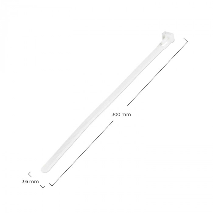 BRIDAS NYLON BLANCO 300X3,6mm 7hSevenOn BS.100