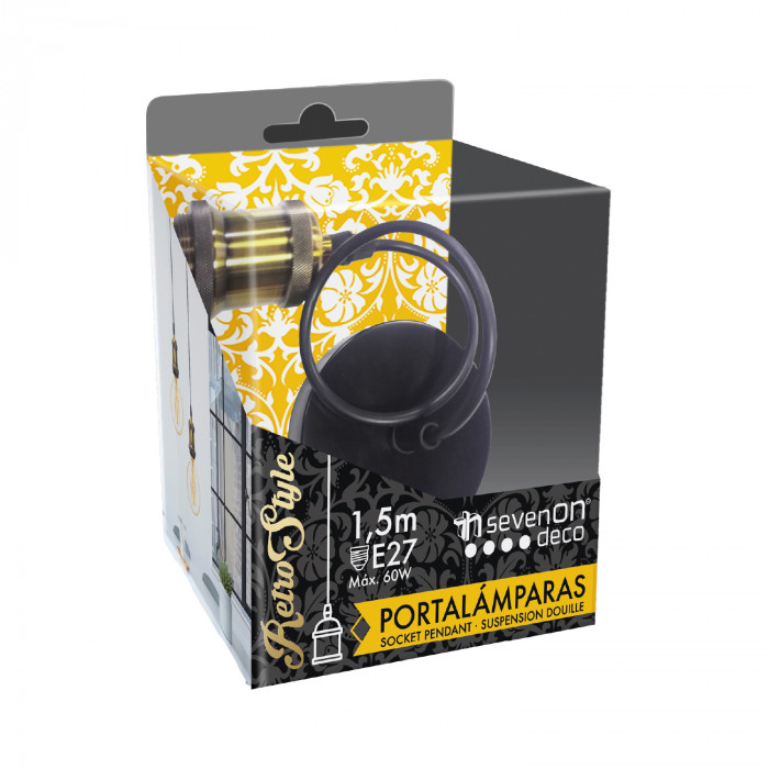 PENDEL METAL ORO E27 MAX. 60W 1,5M 7hSevenOn Deco BL.1
