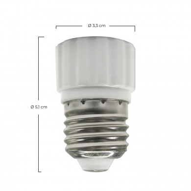 ADAPTADOR CASQUILLO E27 A GU10 CERAMICO 7hSevenOn Elec BL.1 ADAPTADOR CASQUILLO E27 A GU10 CERAMICO 7hSevenOn Elec BL.1