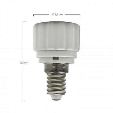 ADAPTADOR CASQUILLO E14 A GU10 CERAMICO 7hSevenOn Elec BL.1 ADAPTADOR CASQUILLO E14 A GU10 CERAMICO 7hSevenOn Elec BL.1