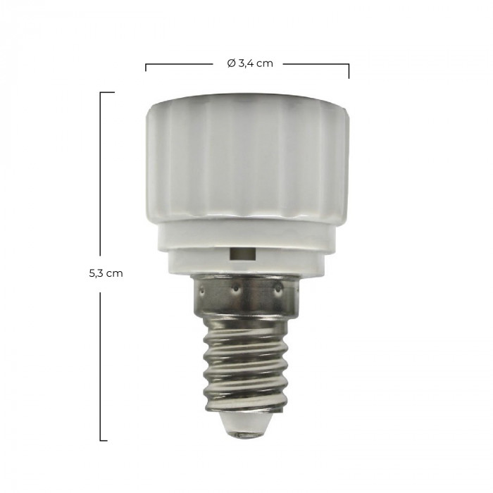 ADAPTADOR CASQUILLO E14 A GU10 CERAMICO 7hSevenOn Elec BL.1