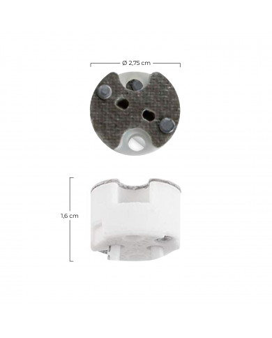 ACCESORIO CASQUILLO CERAMICO GU 5.3 CABLE 0,5MM 7hSevenOn Elec BL.2