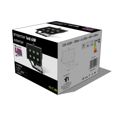 PROYECTOR LED DE EXTERIOR 6W.NEGRO IP54 DAYRON PROYECTOR LED DE EXTERIOR 6W.NEGRO IP54 DAYRON
