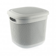 CESTA RESINA CUADRADA C/ASAS C/TAPA ROSA (32x30,5x28cm) 15L 7HOUSE