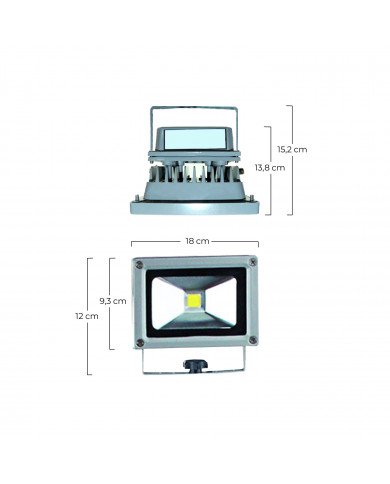 PROYECTOR LED COB GRIS 20W 1500LM 4000K 30000H IP65 CON TRIPODE 7hSevenOn CJ.1