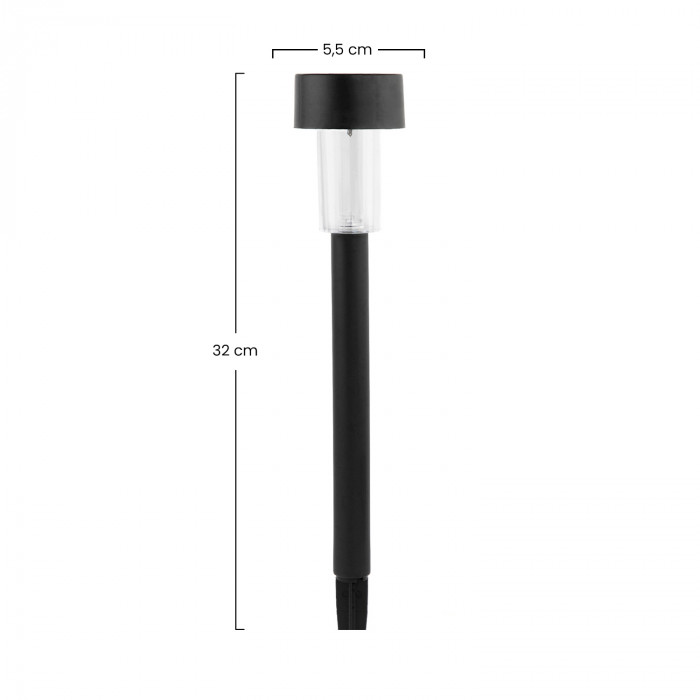 BALIZA SOLAR PLASTICO NEGRA 355MM SEVEN ON