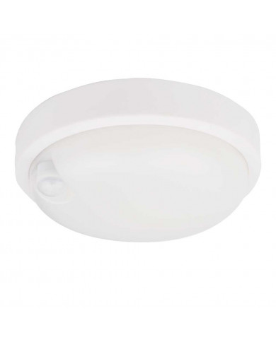APLIQUE LED EXTERIOR TECHO REDONDO BLANCO 12W 900LM 4000K 25000H D170MM CON SENSOR MOVIMIENTO 7hSevenOn CJ.1 
