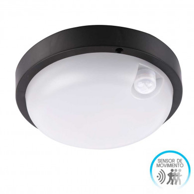 APLIQUE LED EXTERIOR TECHO REDONDO NEGRO 12W 900LM 4000K 25000H D170MM CON SENSOR MOVIMIENTO 7hSevenOn CJ.1 
 APLIQUE LED EXTERIOR TECHO REDONDO NEGRO 12W 900LM 4000K 25000H D170MM CON SENSOR MOVIMIENTO 7hSevenOn CJ.1