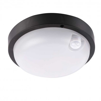 APLIQUE LED EXTERIOR TECHO REDONDO NEGRO 12W 900LM 4000K 25000H D170MM CON SENSOR MOVIMIENTO 7hSevenOn CJ.1 
 APLIQUE LED EXTERIOR TECHO REDONDO NEGRO 12W 900LM 4000K 25000H D170MM CON SENSOR MOVIMIENTO 7hSevenOn CJ.1