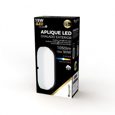 HUBLOT LED DE EXTERIOR IP54 OVALADO BLANCO 15W 1500lm 200mm  4000K 20000h 7hSevenOn Premium CJ.1 HUBLOT LED DE EXTERIOR IP54 OVALADO BLANCO 15W 1500lm 200mm  4000K 20000h 7hSevenOn Premium CJ.1