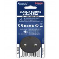 CLAVIJA EXTRAPLANA SCHUKO 16A NEGRO 7hSevenOn Elec BL.1