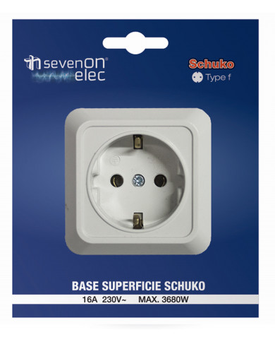 BASE SUPERFICIE SCHUKO 16A BLANCO 7hSevenOn Elec BL.1