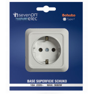 BASE SUPERFICIE SCHUKO 16A BLANCO 7hSevenOn Elec BL.1