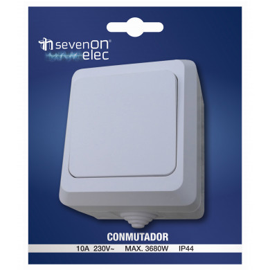 CONMUTADOR SUPERFICIE 10A IP54 7hSevenOn Elec BL.1