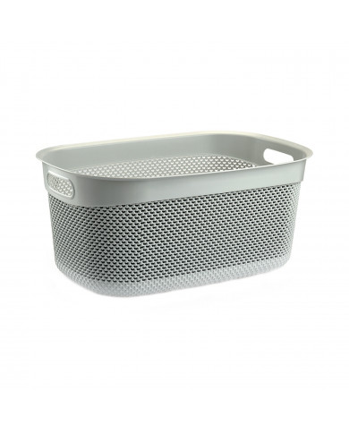 CESTA RESINA RECTANGULAR C/ASAS GRIS (55x36,5x25cm) 33L 7HOUSE