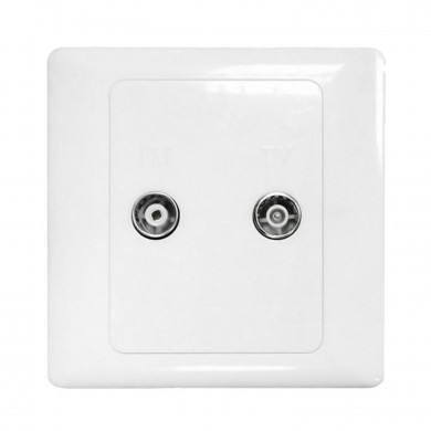  TOMA DOBLE TV Y RADIO EMPOTRABLE BLANCO 7hSevenOn Elec BL.1