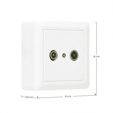  TOMA DOBLE TV Y RADIO EMPOTRABLE BLANCO 7hSevenOn Elec BL.1