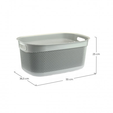 CESTA RESINA RECTANGULAR C/ASAS GRIS (55x36,5x25cm) 33L 7HOUSE CESTA RESINA RECTANGULAR C/ASAS GRIS (55x36,5x25cm) 33L 7HOUSE