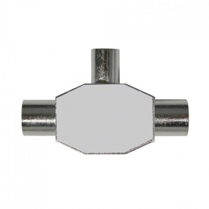 ADAPTADOR INDUCTIVO TV (1 MACHO/2 HEMBRAS) METALICO 7hSevenOn Elec BL.1