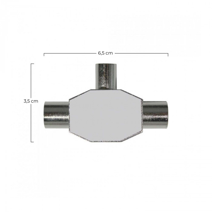 ADAPTADOR INDUCTIVO TV (1 MACHO/2 HEMBRAS) METALICO 7hSevenOn Elec BL.1