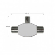 ADAPTADOR INDUCTIVO TV (1 MACHO/2 HEMBRAS) METALICO 7hSevenOn Elec BL.1