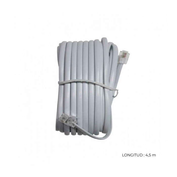 PROLONGADOR TELEFONO LISO 4.5M (MACHO/MACHO) BLANCO 7hSevenOn Elec BL.1