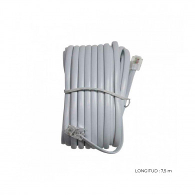 PROLONGADOR TELEFONO LISO 7,5M (MACHO/MACHO) BLANCO 7hSevenOn Elec RT.1 PROLONGADOR TELEFONO LISO 7,5M (MACHO/MACHO) BLANCO 7hSevenOn Elec RT.1