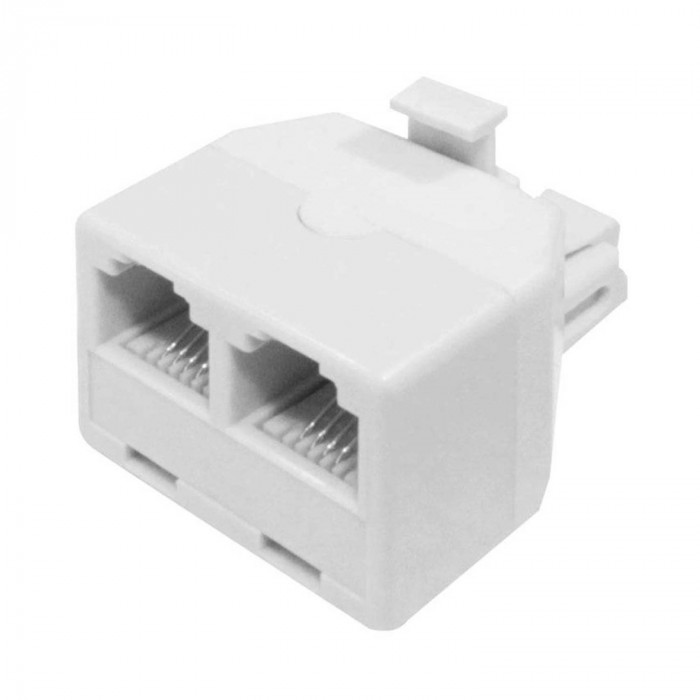 ADAPTADOR TELEFONO (1MACHO/2 HEMBRAS) BLANCO 7hSevenOn Elec BL.1