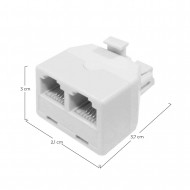 ADAPTADOR TELEFONO (1MACHO/2 HEMBRAS) BLANCO 7hSevenOn Elec BL.1