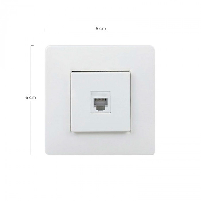 TOMA DE TELEFONO FRONTAL BLANCA 7hSevenOn Elec BL.1