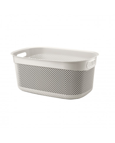 CESTA RESINA RECTANGULAR C/ASAS CREMA (55x36,5x25cm) 33L 7HOUSE