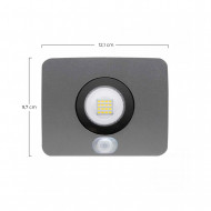 PROYECTOR LED GRIS 10W 700LM 25000H IP65 CON SENSOR MOVIMIENTO 7hSevenOn BL.1