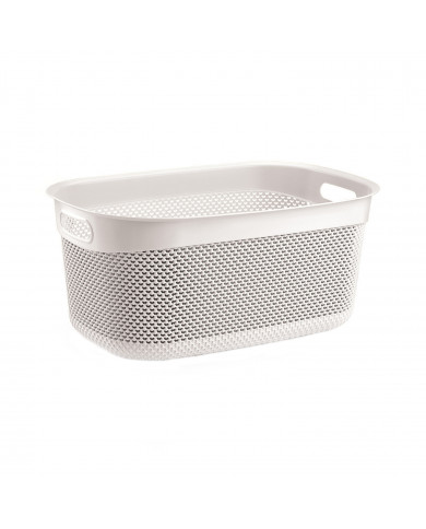 CESTA RESINA RECTANGULAR C/ASAS BLANCO (55x36,5x25cm) 33L 7HOUSE